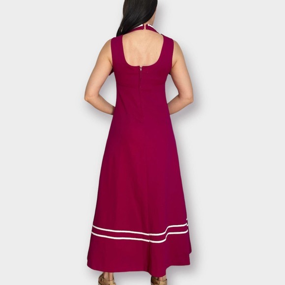 70s Pink Sailor‎ Collar Maxi Dress - Picture 4 of 6